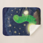 Cute green glow-cartoon illustratie sherpa deken (Voorkant (horizontaal))