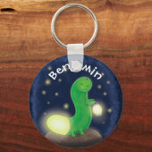 Cute green glow-cartoon illustratie sleutelhanger (Voorkant)