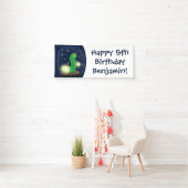 Cute green glow-cartoon illustratie spandoek (Insitu)