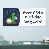 Cute green glow-cartoon illustratie spandoek (Beurs)