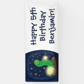 Cute green glow-cartoon illustratie spandoek (Verticaal)