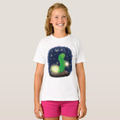 Cute green glow-cartoon illustratie t-shirt (Voorkant volledig)