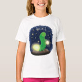Cute green glow-cartoon illustratie t-shirt (Voorkant)