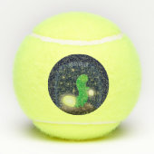 Cute green glow-cartoon illustratie tennisballen (Achterkant)