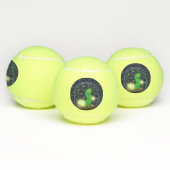 Cute green glow-cartoon illustratie tennisballen (Multi)