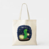 Cute green glow-cartoon illustratie tote bag (Achterkant)