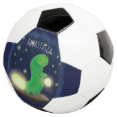 Cute green glow-cartoon illustratie voetbal (Drie kwart)
