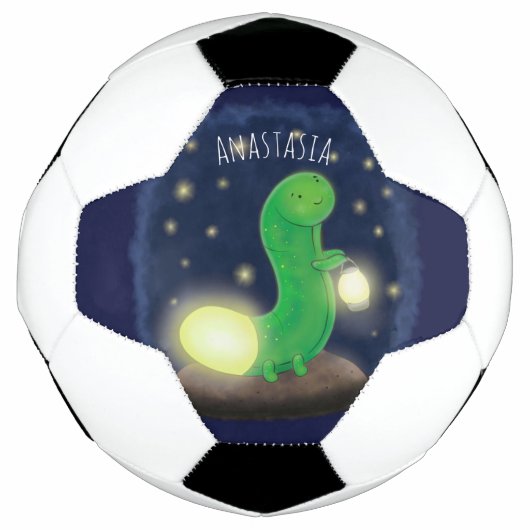 Cute green glow-cartoon illustratie voetbal (Voorkant)