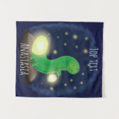 Cute green glow-cartoon illustratie wandkleed (Voorkant (horizontaal))