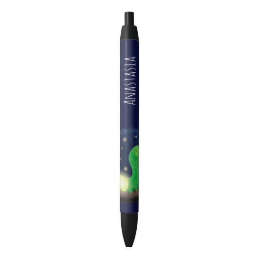 Cute green glow-cartoon illustratie zwarte inkt pen (Voorkant Verticaal)