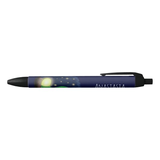 Cute green glow-cartoon illustratie zwarte inkt pen (Bovenkant)