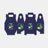 Cute green glow worm cartoon illustration bedankdoosjes (Uitgevouwen)