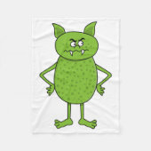 Cute green goblin cartoon fleece deken (Voorkant)