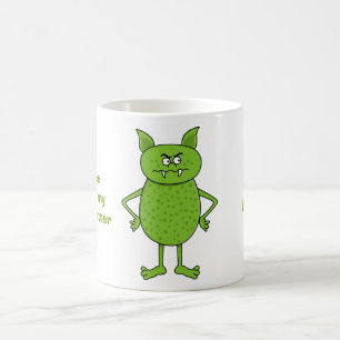Cute green goblin cartoon koffiemok