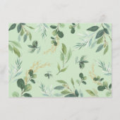 Cute Green Gold Greenery Elephant Books for Baby Informatiekaartje (Achterkant)