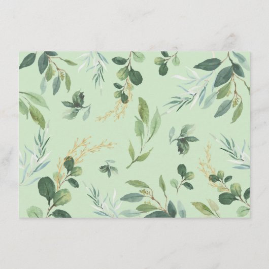 Cute Green Gold Greenery Elephant Books for Baby Informatiekaartje (Achterkant)