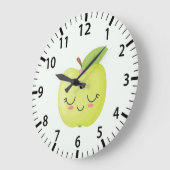 Cute Green Granny Smith Apple Fruit Kitchen Decor  Grote Klok (Hoek)