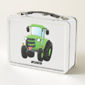 Cute green happy boerderij tractor cartoon illustr (Achterkant)