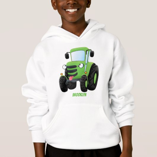 Cute green happy boerderij tractor cartoon illustr (Voorkant)