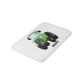 Cute green happy boerderij tractor cartoon illustr badmat (Gekanteld)