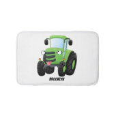 Cute green happy boerderij tractor cartoon illustr badmat (Voorkant)