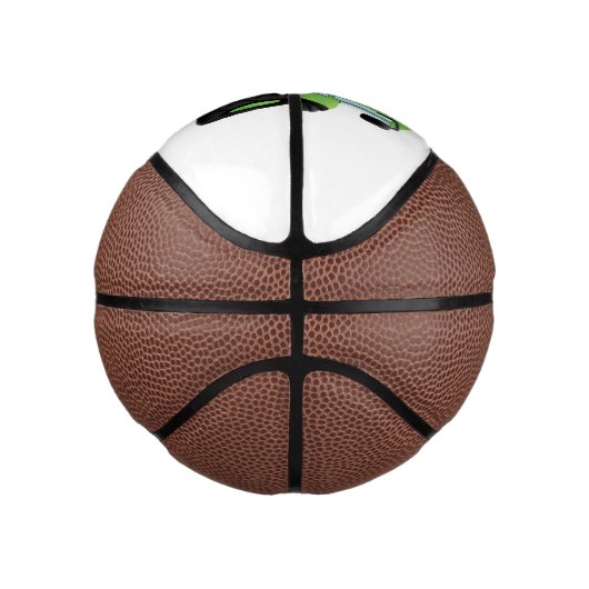 Cute green happy boerderij tractor cartoon illustr basketbal (Rechts)