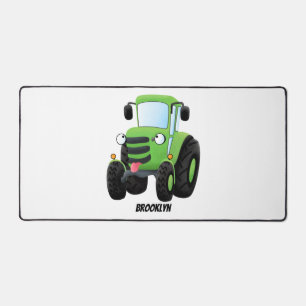 Cute green happy boerderij tractor cartoon illustr bureaumat
