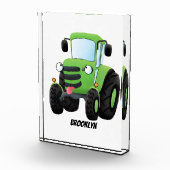 Cute green happy boerderij tractor cartoon illustr fotoblokken (Rechts)