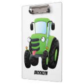 Cute green happy boerderij tractor cartoon illustr klembord (Links)