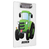 Cute green happy boerderij tractor cartoon illustr klembord (Rechts)