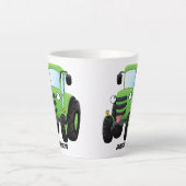 Cute green happy boerderij tractor cartoon illustr latte mok (Voorkant)