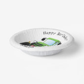 Cute green happy boerderij tractor cartoon illustr papieren kommen (Gebogen)