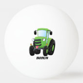 Cute green happy boerderij tractor cartoon illustr pingpongbal (Achterkant)
