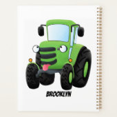Cute green happy boerderij tractor cartoon illustr planner (Achterkant)