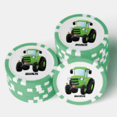 Cute green happy boerderij tractor cartoon illustr poker chips (Opstapeling)
