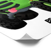 Cute green happy boerderij tractor cartoon illustr poster (Hoek)