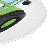 Cute green happy boerderij tractor cartoon illustr snijplank (Hoek)