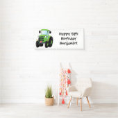 Cute green happy boerderij tractor cartoon illustr spandoek (Insitu)