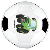 Cute green happy boerderij tractor cartoon illustr voetbal (Gedraaid)