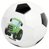 Cute green happy boerderij tractor cartoon illustr voetbal (Drie kwart)