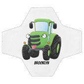 Cute green happy boerderij tractor cartoon illustr voetbal (Enkel)