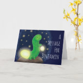 Cute green happy glow-cartoon illustratie kaart (Gele Bloem)