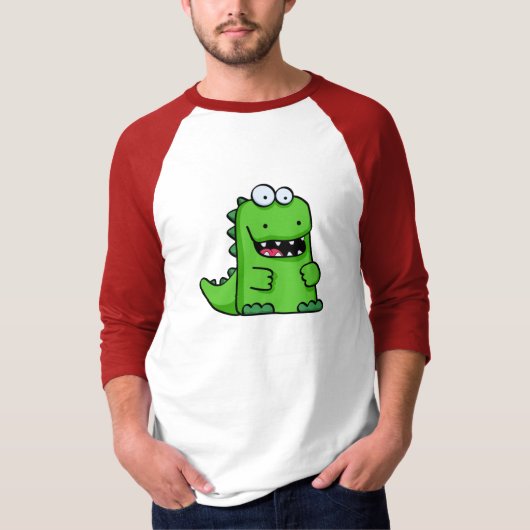 Cute Green Happy-Saurus T-shirt (Voorkant)