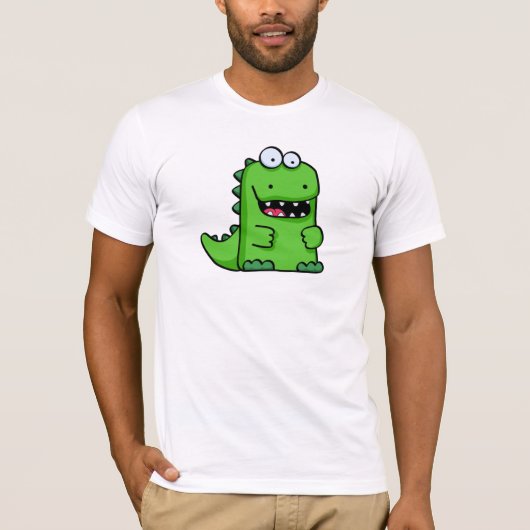 Cute Green Happy-Saurus T-shirt (Voorkant)