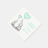 Cute Green Heart Balloons Elephant Baby shower Servet (Hoek)