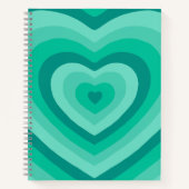 Cute Green Heart Shaped Spiral Notitieboek (Voorkant)