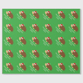 Cute green hedgel Merry kerstinpakpapier Cadeaupapier (Vlak)
