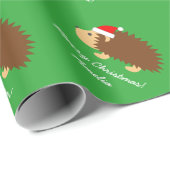 Cute green hedgel Merry kerstinpakpapier Cadeaupapier (Rol Hoek)