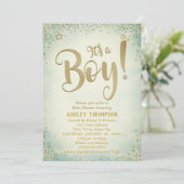 Cute Green Het is een Baby shower-uitnodiging voor Kaart (Staand voorkant)