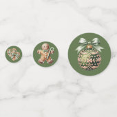 CUTE GREEN HOLIDAY CHRISTMAS PLAID THEME CONFETTI (Voorkanten)